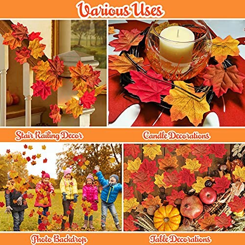 1100PCS Fall Artificial Maple Leaves