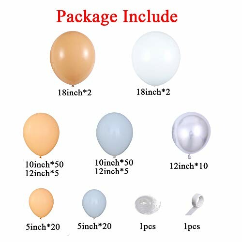 Balloon package contents with different sizes and colors.