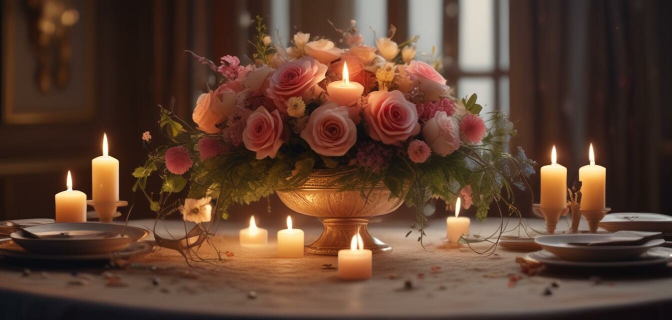 A beautifully decorated centerpiece