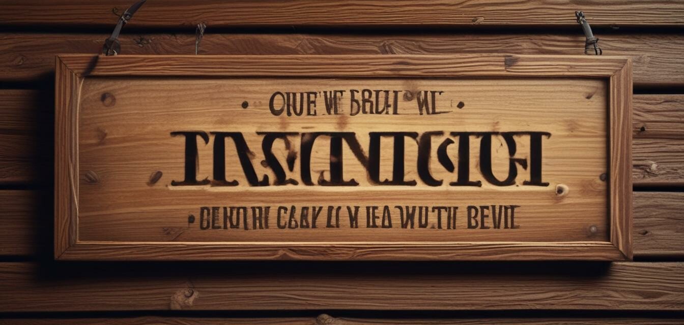 A beautiful wooden sign