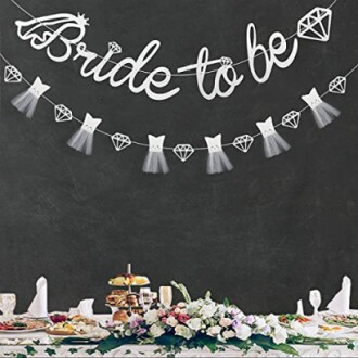 White Bride to Be Banner Sign