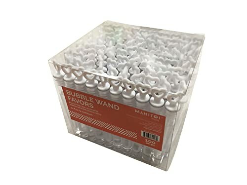 Box of bubble wand favors with heart-shaped handles.