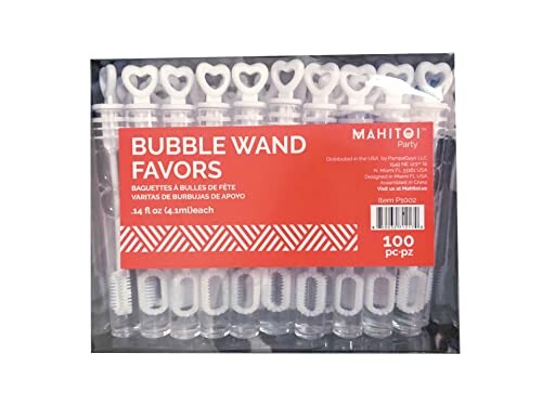 Pack of Mahitoi bubble wand favors with 100 pieces.