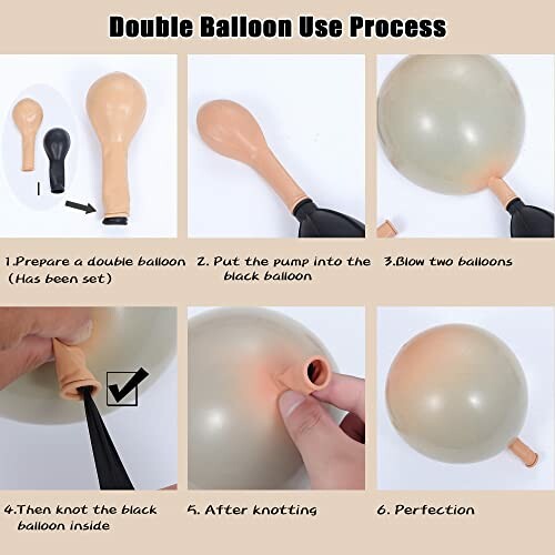 Step-by-step guide on inflating a double balloon.