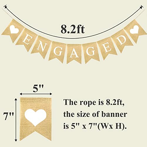 Engaged Banner Burlap Bunting Garland