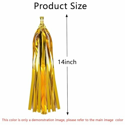 Gold tassel decoration, 14 inches in size.