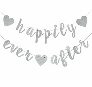 Happily Ever After Glitter Bunting Banner