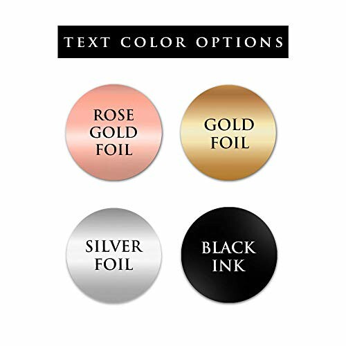 Text color options: rose gold foil, gold foil, silver foil, black ink